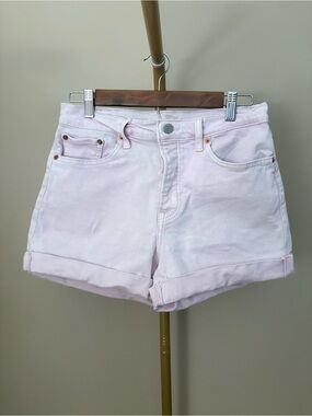 Levi's Light Pink Rolled-Cuff Denim Shorts